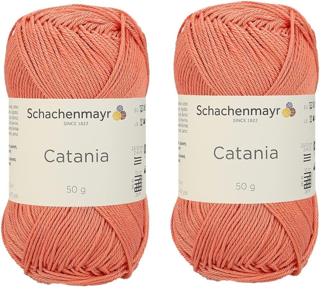 [ Set of 2 Skeins ] SMC Catania Originals 100% Mercerized Cotton Yarn, Total 3.52 Oz. Each 1.76 Oz (50G) / 136 Yrds (125 M) Amigurumi Yarn Fine-Sport 2 (106 White)
