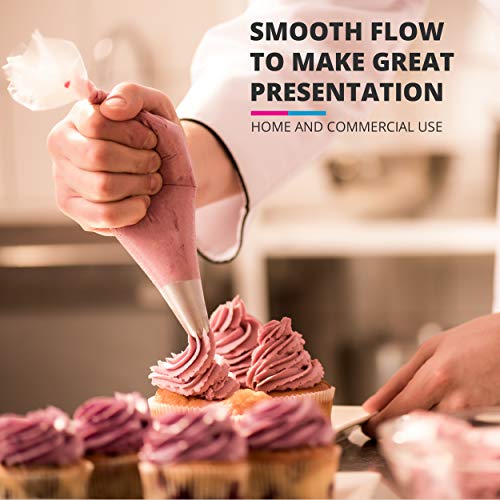 126 Pieces Piping Bags and Tips Set, 12 Inch 100 Anti Burst Piping Bags, Cake Decorating Kit with 18 Piping Tips, 1 Reusable Pastry Bags, 3 Cake Scrapers, 2 Couplers, and 2 Icing Bags Ties