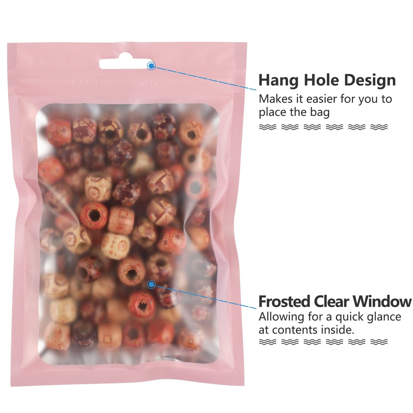 100 PCS Resealable Mylar Bags with Zip and Clear Window Smell Proof Bags Packaging Bags Foil Pouch Zip Bags for Food Self Sealing Storage Supplies (Pink, 2.75×3.93 inches)