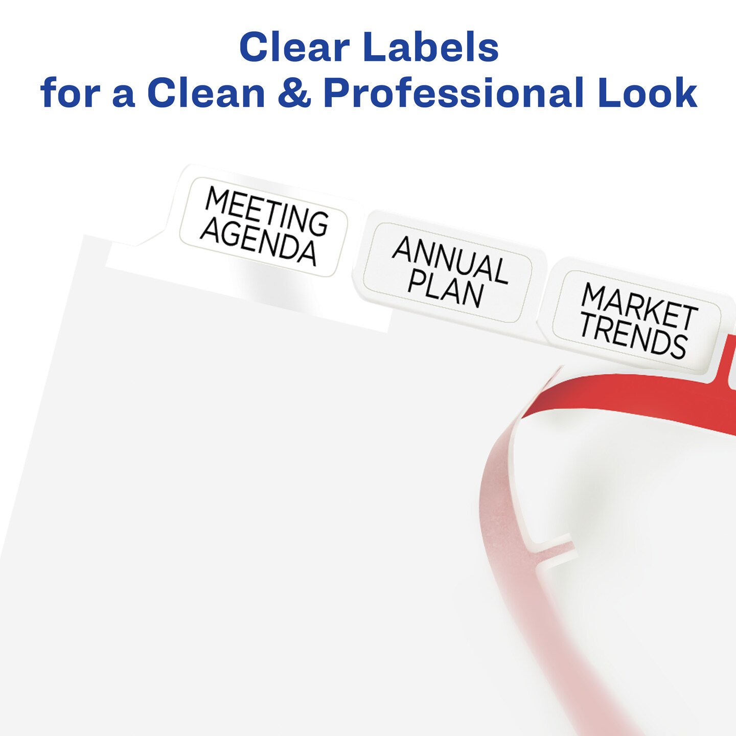 Avery 8 Big Tab Dividers for 3 Ring Binder, Easy Print & Apply Clear Label Strip, Index Maker Customizable White Tabs, 5 Sets (11493)