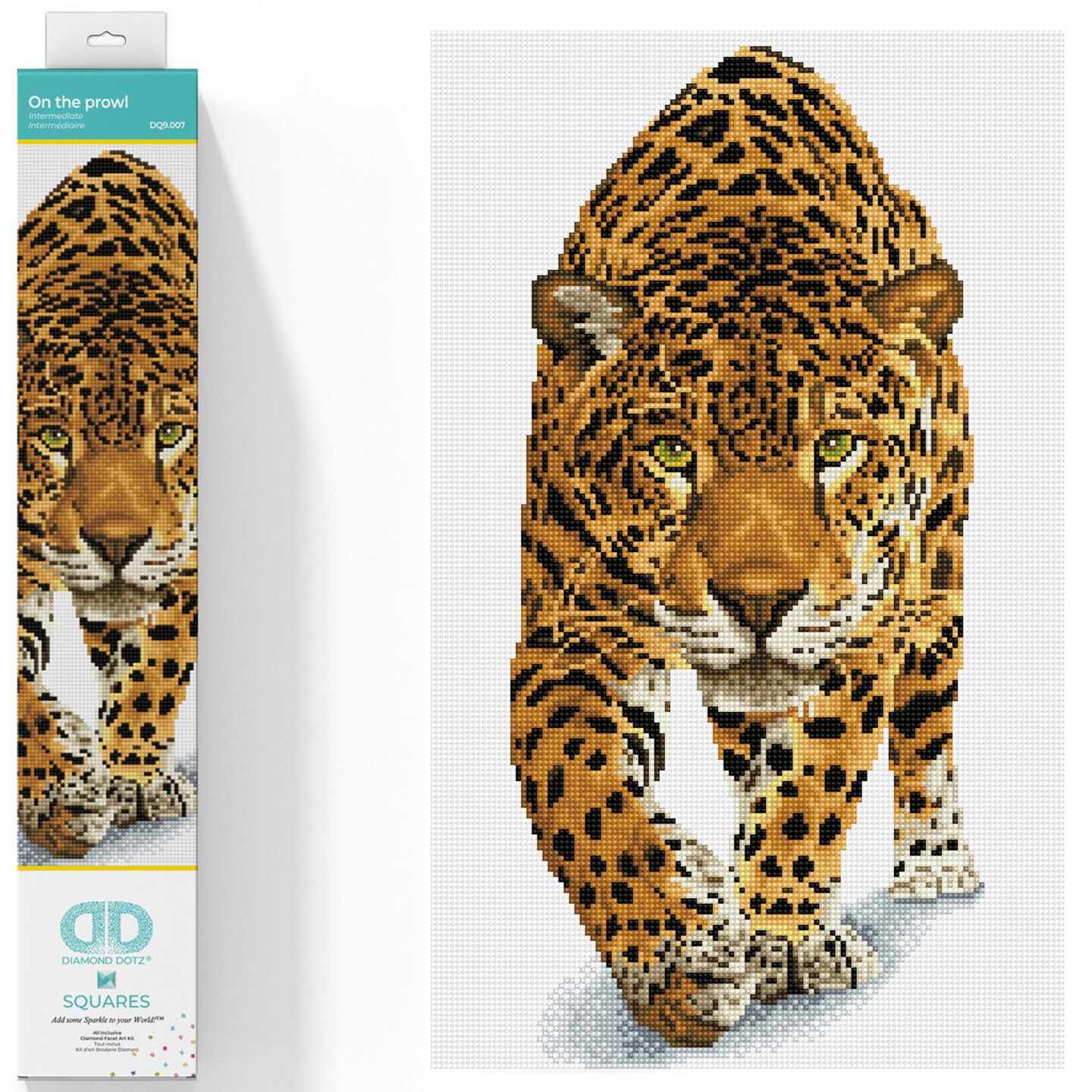 Diamond Dotz On The Prowl Jaguar Diamond Painting Kits for Adults - Diamond Art Kits a Relaxing Creative Craft Kit with Dotz Gems 20.5x12.6