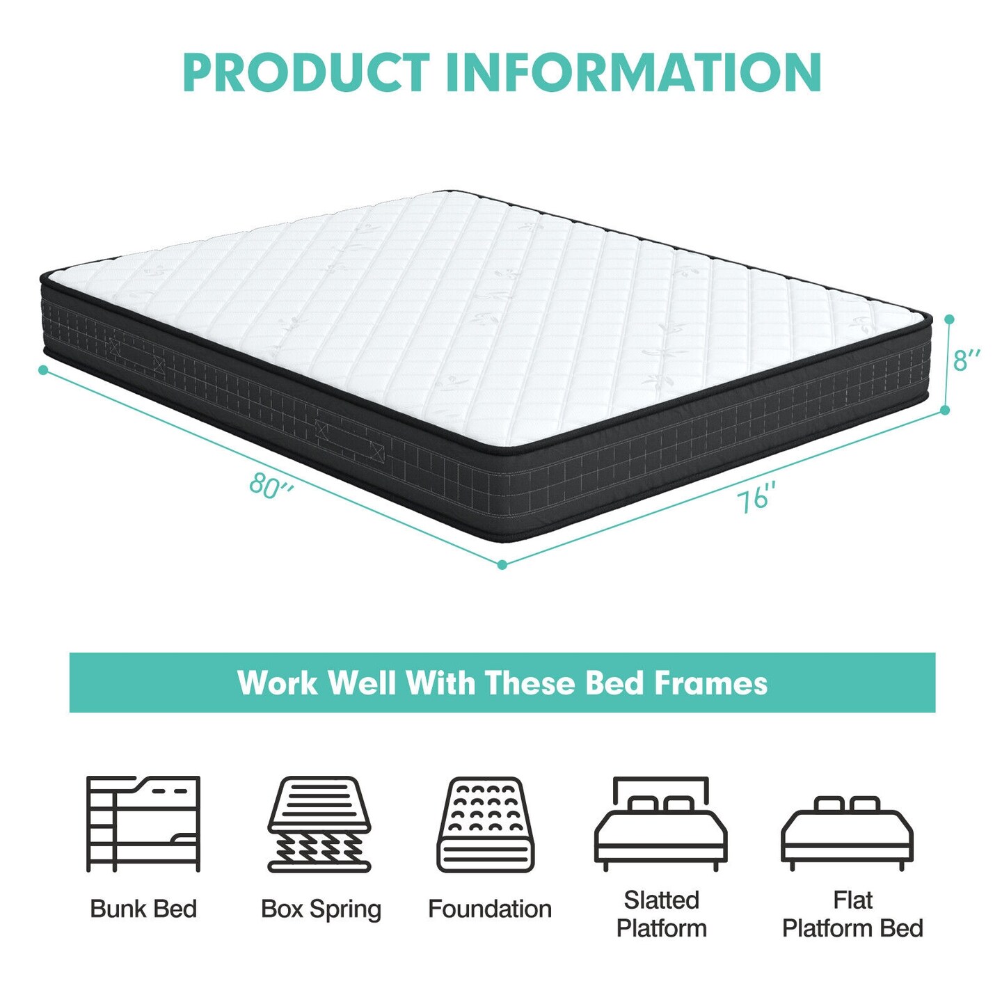 Breathable Memory Foam Bed Mattress Medium Firm for Pressure Relieve