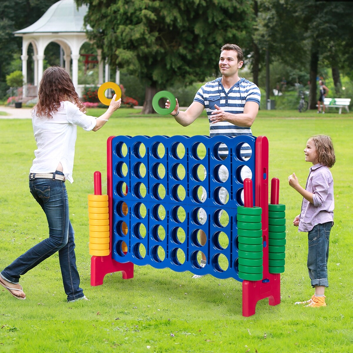 Jumbo 4-to-Score Giant Game Set with 42 Jumbo Rings and Quick-Release Slider