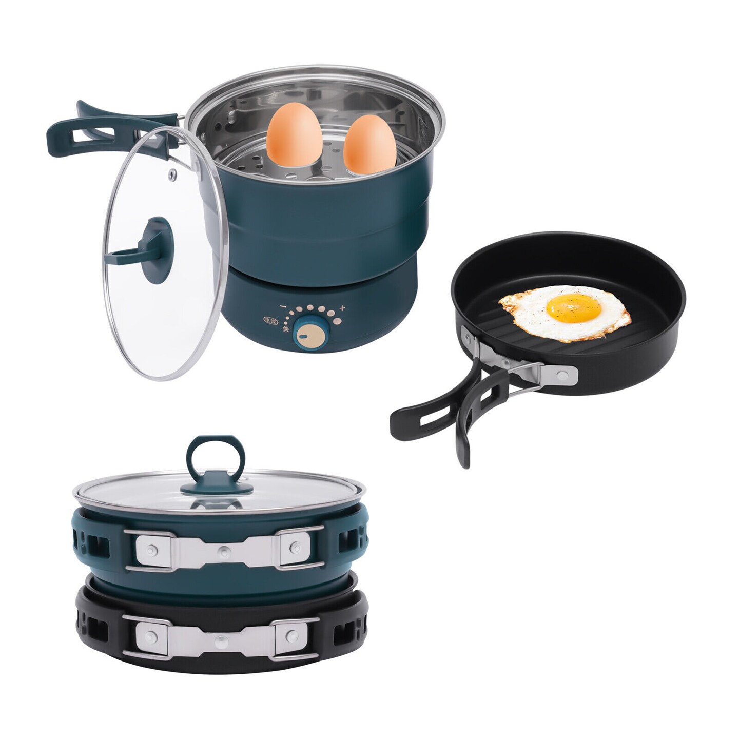 Kitcheniva Multi-functional Split Electric Hot Pot With Anti-scald Handle Non-stick Frying Pan