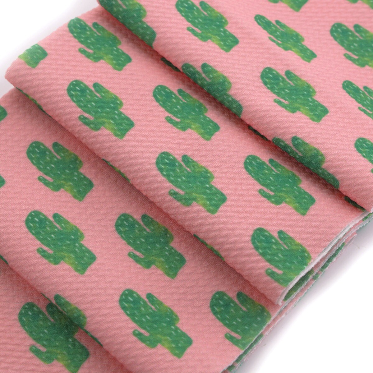 Coral Watercolor Cactus Bullet Fabric 1 yard