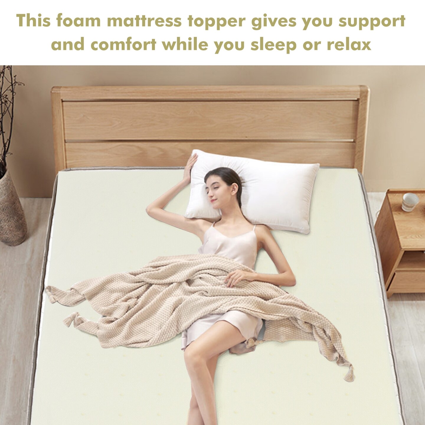 3-Inch Bed Mattress Topper Air Cotton for All Night Comfy Soft Mattress Pad