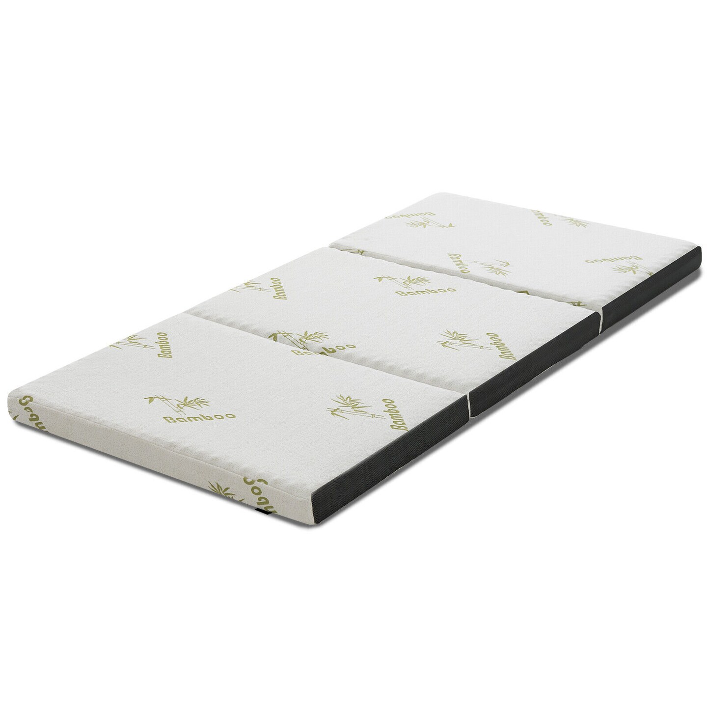 Queen 3 Inch Tri-fold Memory Foam Floor Mattress Topper Portable with Carrying Bag