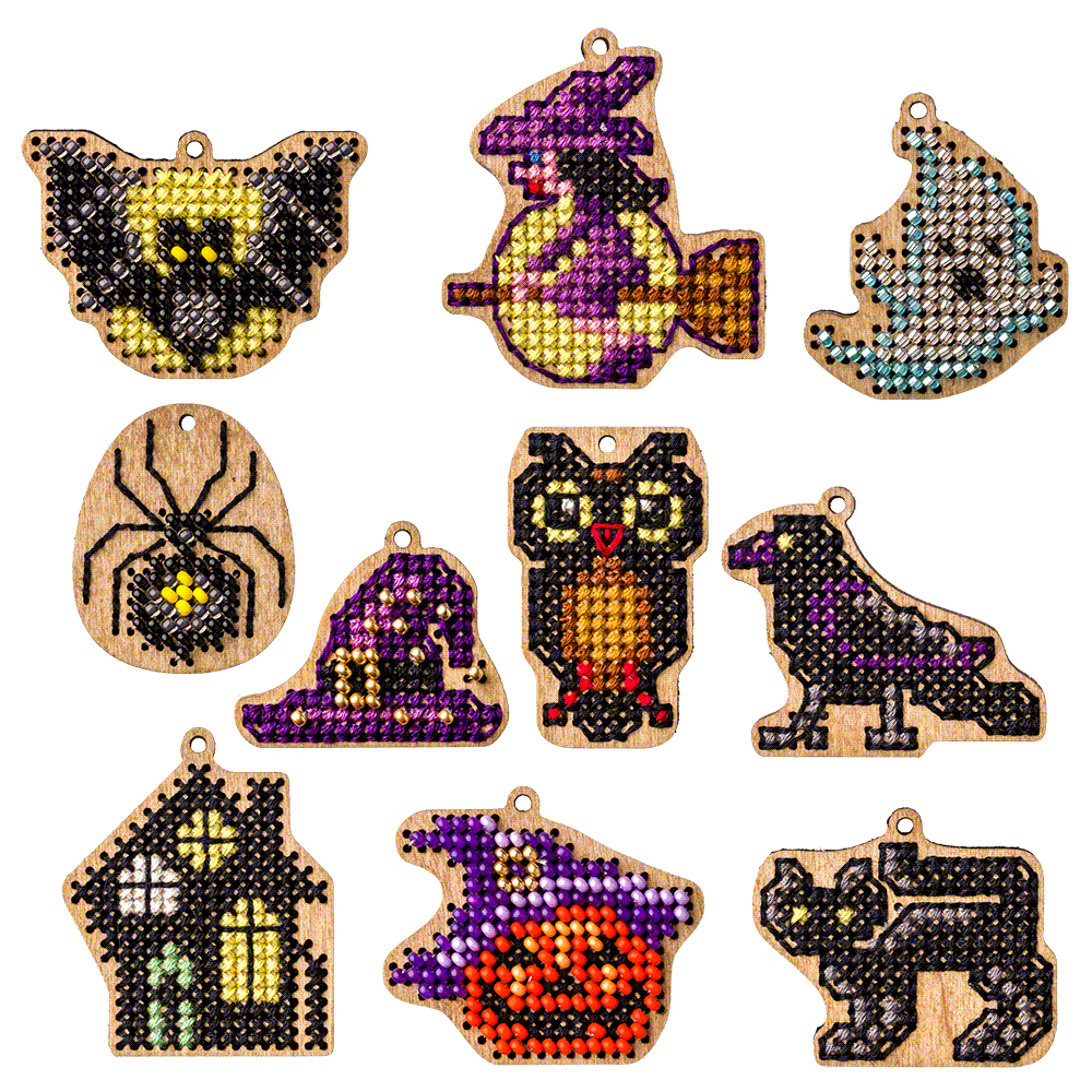 Set of blanks for embroidery on wood
