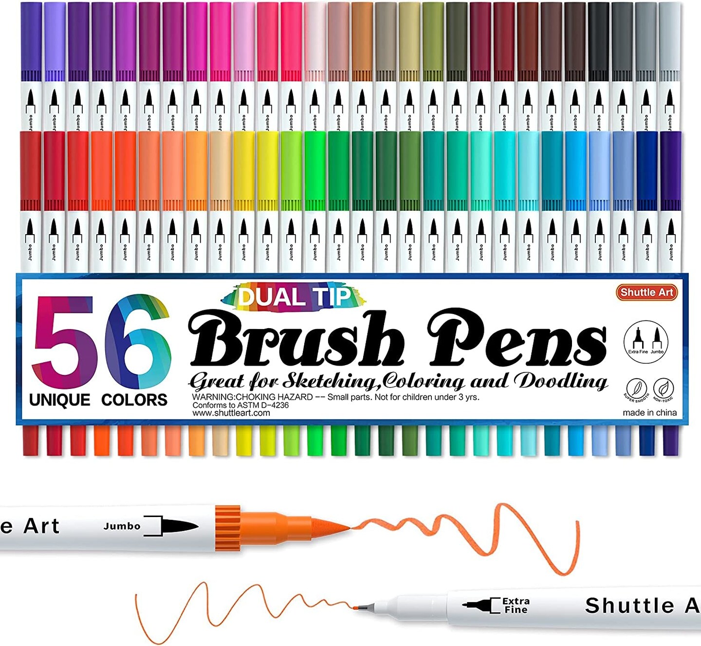 Dual Brush Pens 120 Colors Art Markers Set with Brush and Fine
