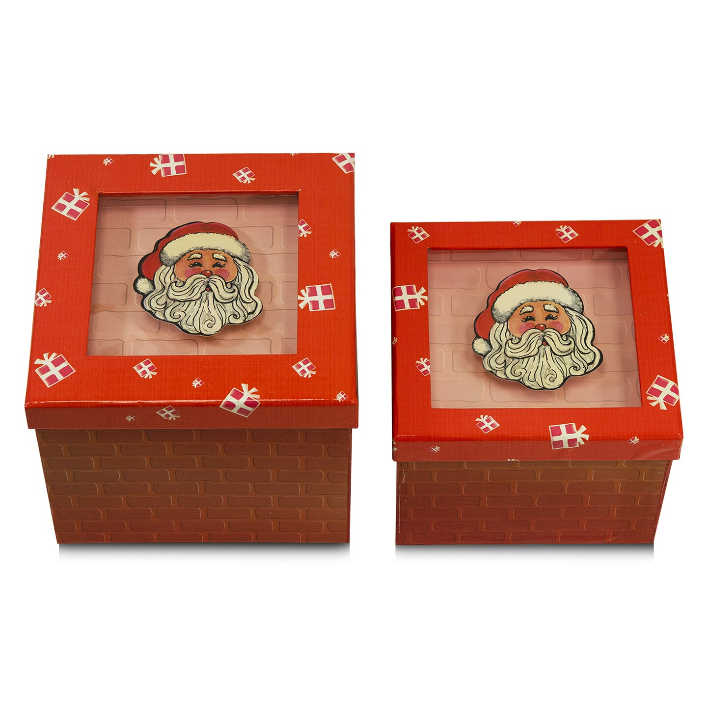 Gift Box Set with Decorative Santa Applique/Patch