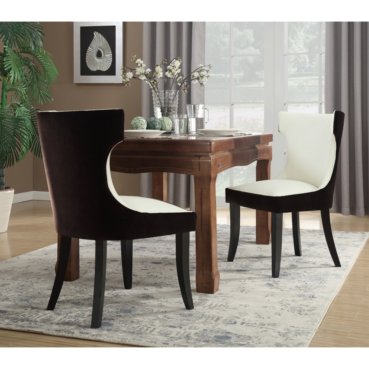 Espresso wood dining online chairs