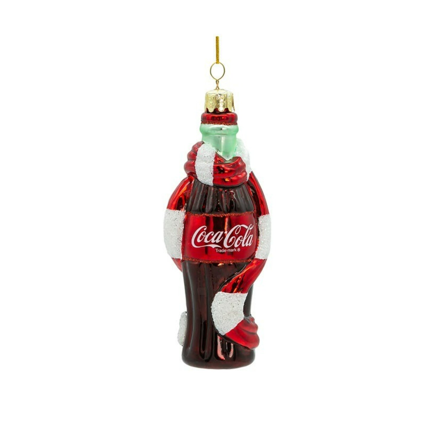KSA Set of 6 Coca Cola Bottle with Scarf Christmas Ornaments 5"