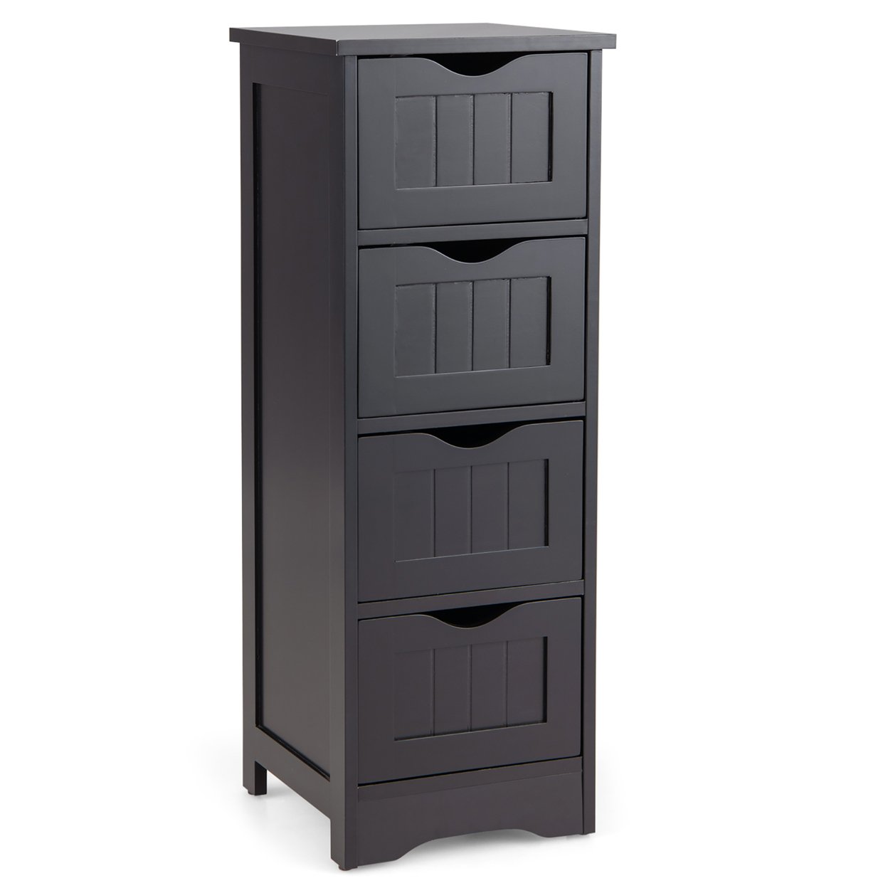 Gymax Bathroom Floor Cabinet Free Standing Storage Side Organizer w/4 - See Details - Grey