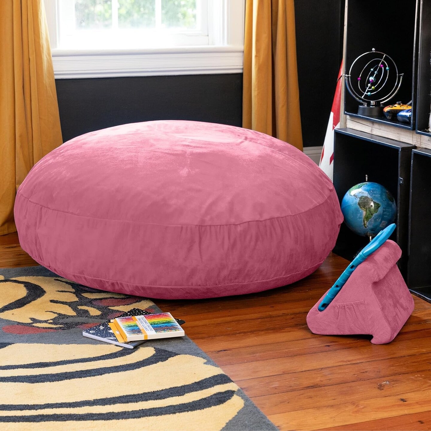 Bean Bags Cocoon Junior Kids Microsuede Bean Bag, 4-Feet, Pink