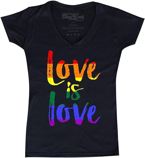 Women&#x27;s V-Neck T-Shirt Gay Pride Shirts Slim FIT - S