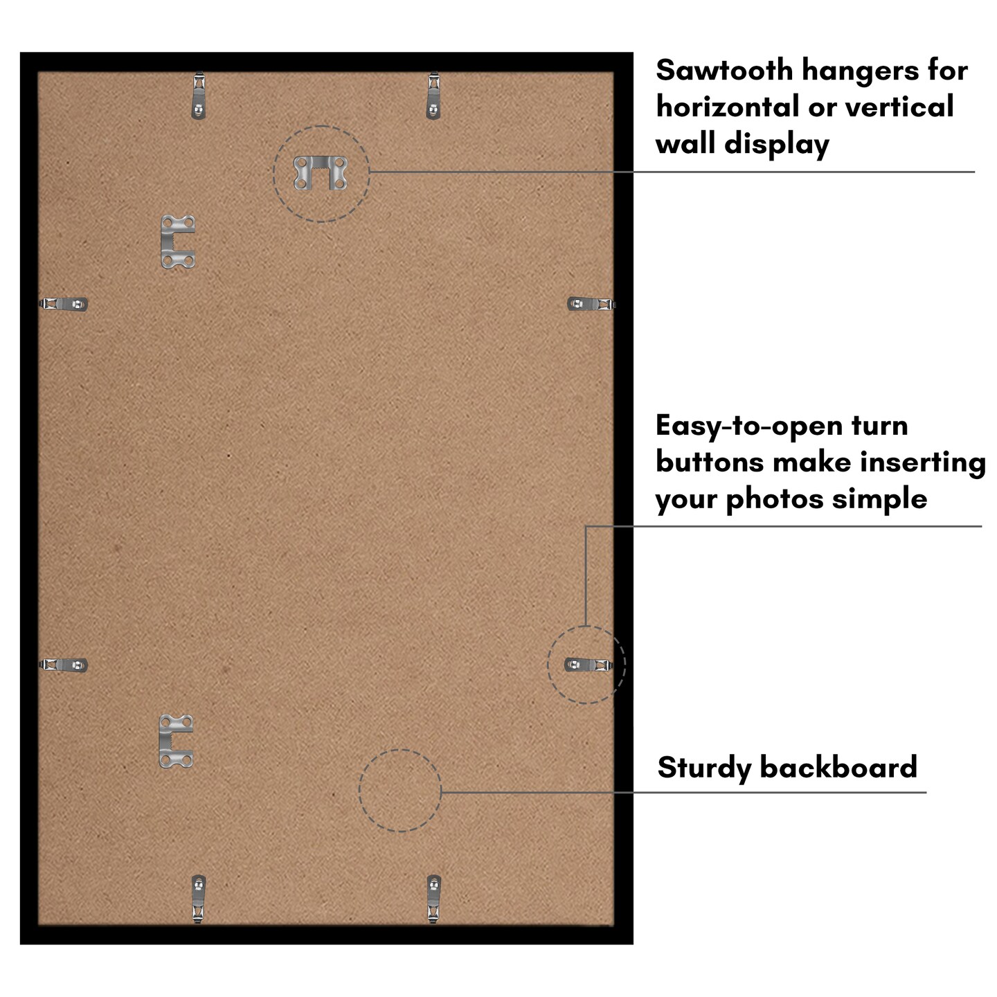 Americanflat 5 Pack of Picture Frames - Plexiglass Cover