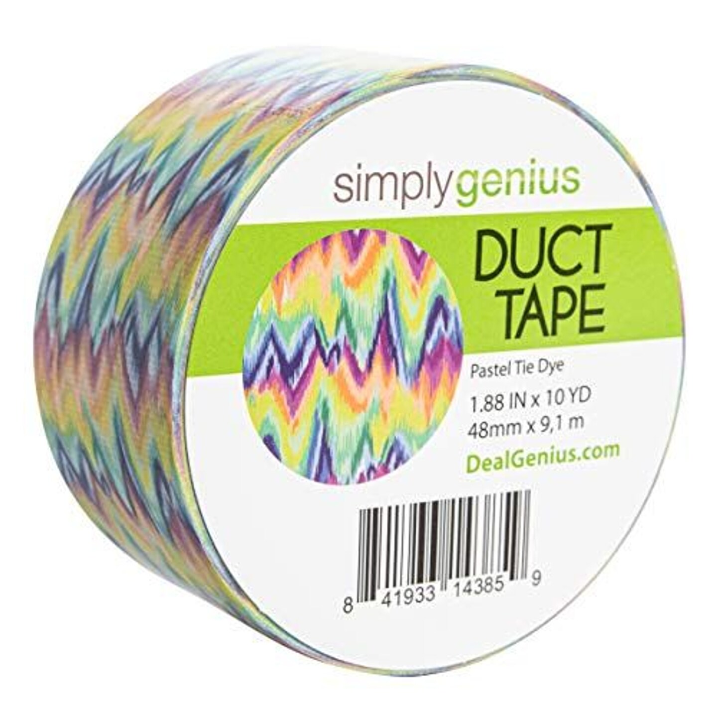 Simply Genius (Single Roll) Patterned Duct Tape Roll Craft Supplies For Kids Adults Colored Duct Tape Colors, Pastel Tie Dye