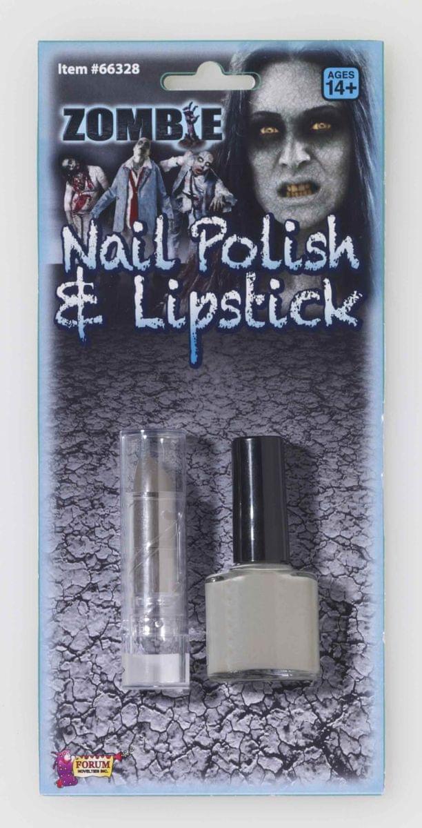Zombie Green Nail Polish &#x26; Lipstick Costume Makeup Set