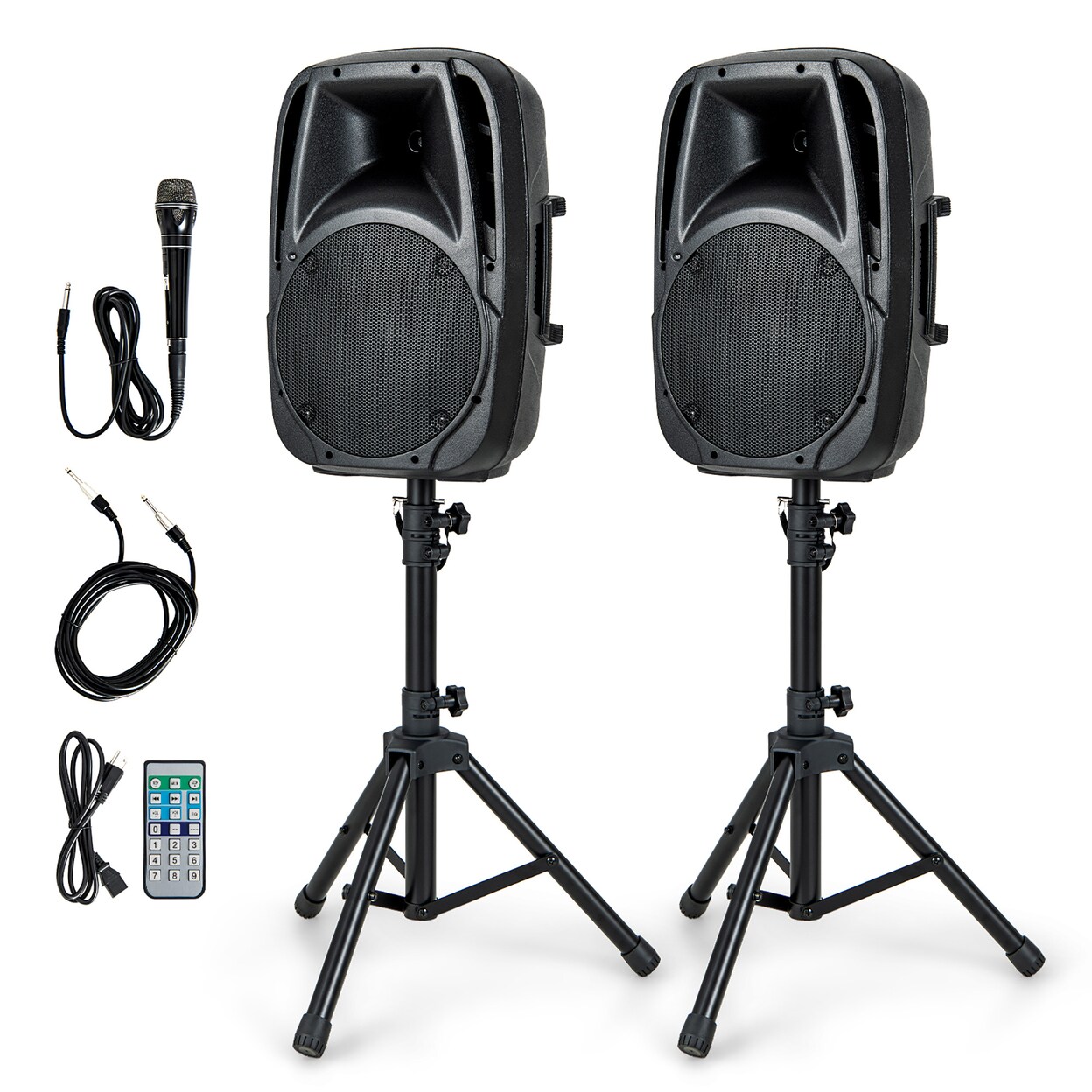 1600W Portable 2-Way Powered Speaker System W/ Microphone