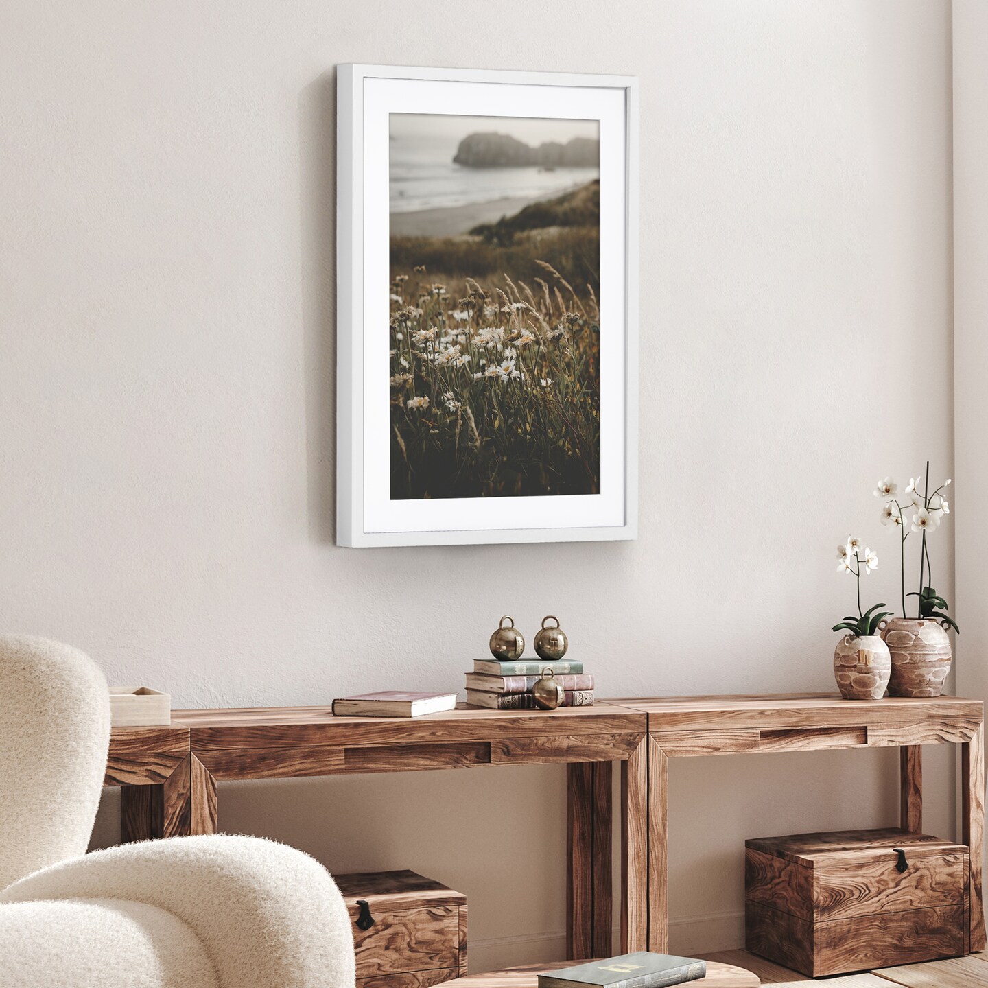 Americanflat Gallery-Style Picture Frame with Mat - Showcase Artwork, Prints, and Photos - Shatter Resistant Glass - Hanging Hardware with Drywall Anchor