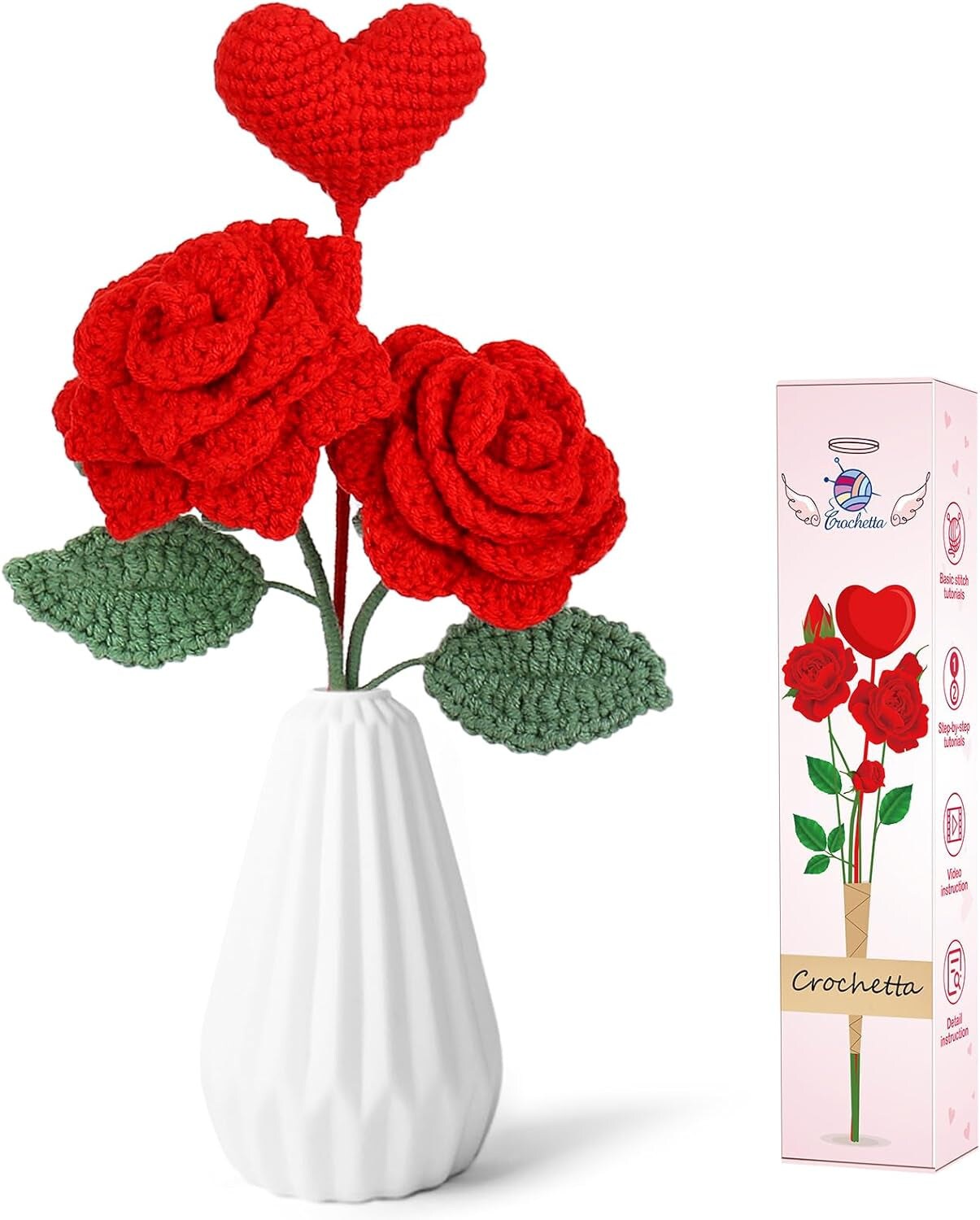 Sizobi Crochet Kit For Beginners - Daisy Amigurumi Craft Kit With Yarn, Hook & Instructions