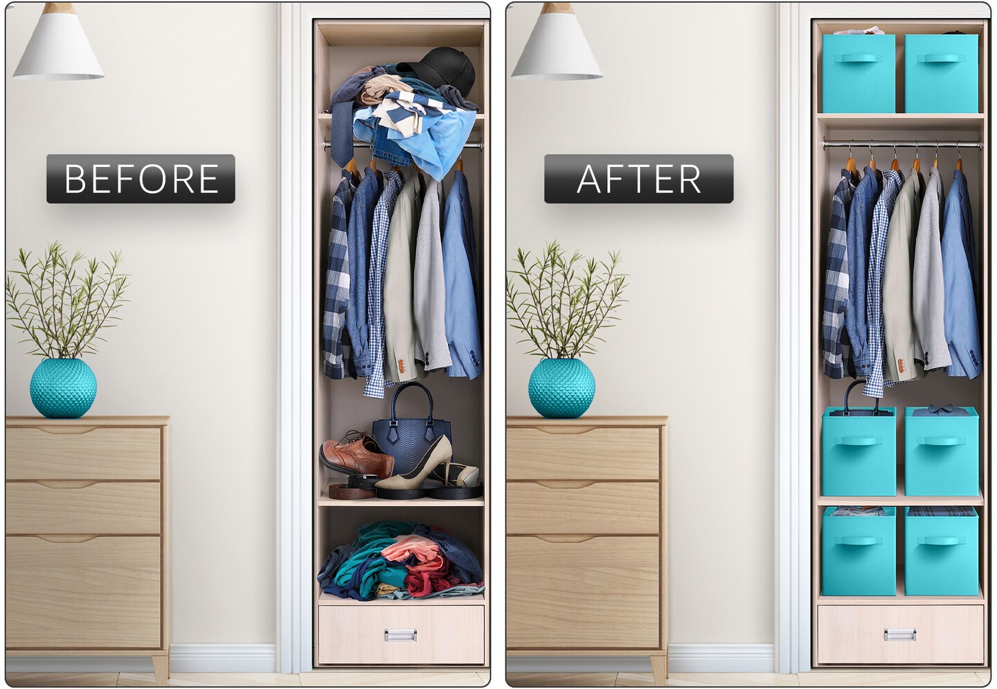 Sorbus 6 Pack 13 Inch Foldable Storage Cubes with Handles- for Organizing Home, Shelves, Nursery, Playroom, Closet and More