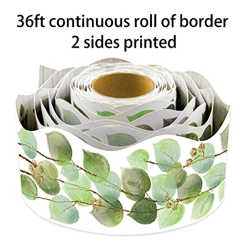 36 ft Per Roll Two Sided Printed Leaves Border for Classroom Back to School Decoration