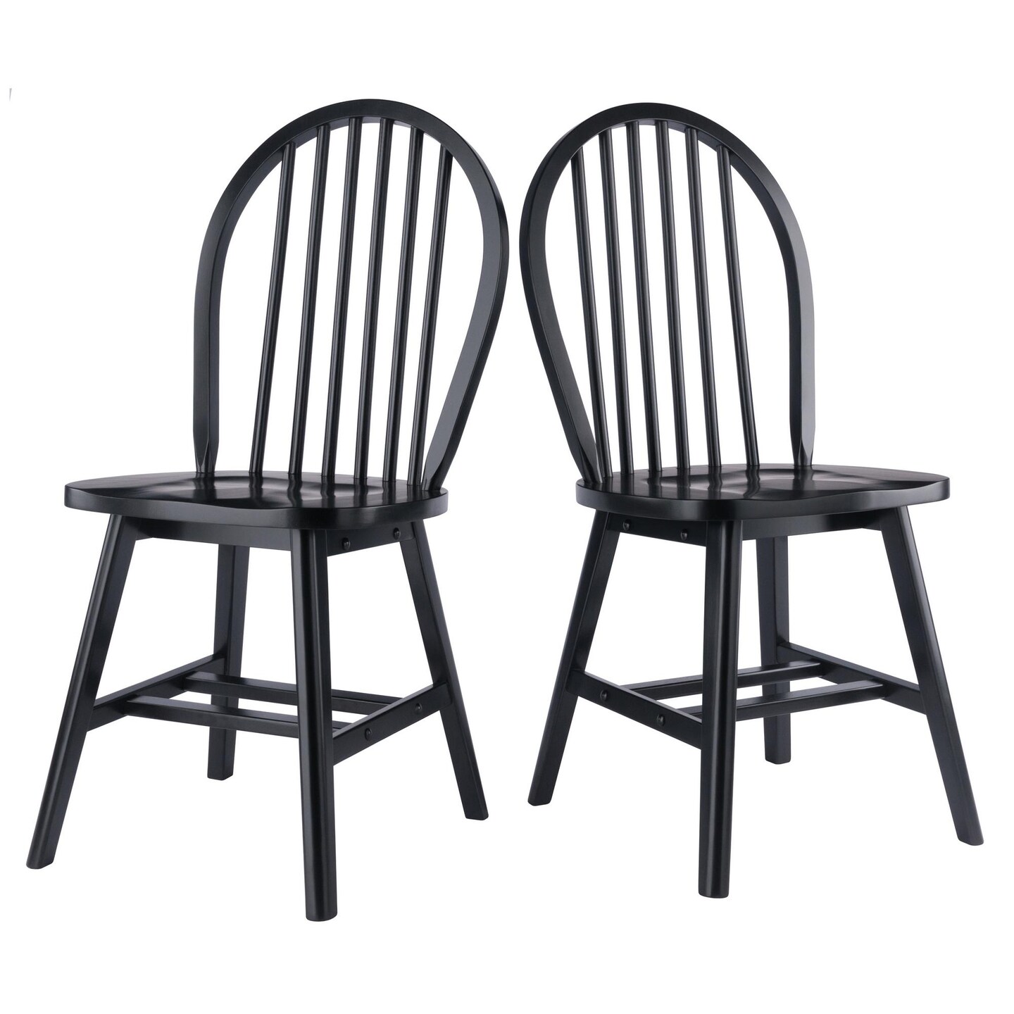 Contemporary Home Living Spindle Arched Back Chair Set - 36.75 - Black - Set of 2