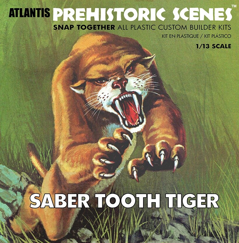 Atlantis Plastic Model Kit-Prehistoric Scenes Saber Tooth Tiger