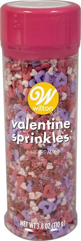 Wilton Tall Bottle Sprinkles Mix 4oz-Open Heart