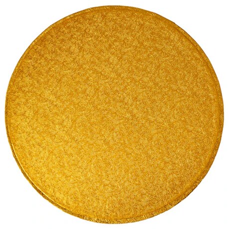 12&#x22; Round Gold Foil Cake Board Drum