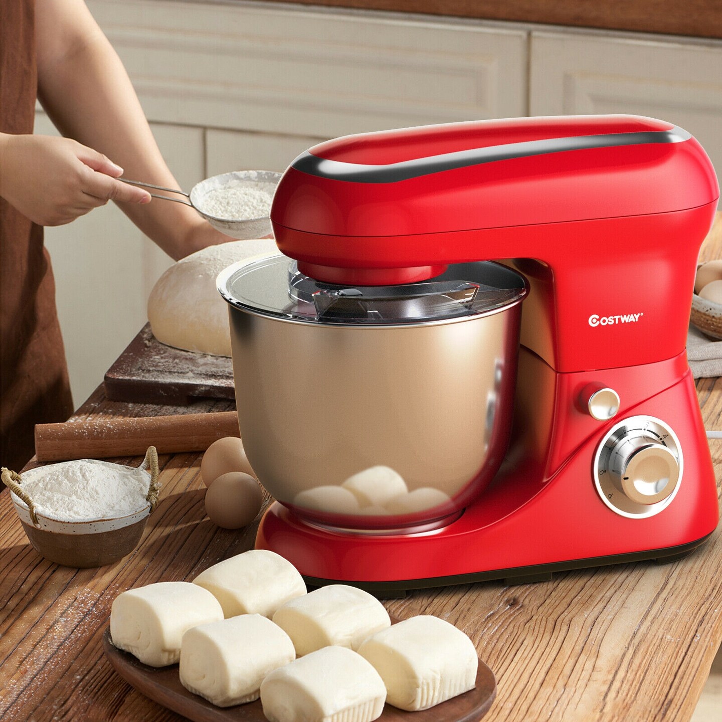 Stand Kitchen Food Mixer 6 Speed with Dough Hook Beater