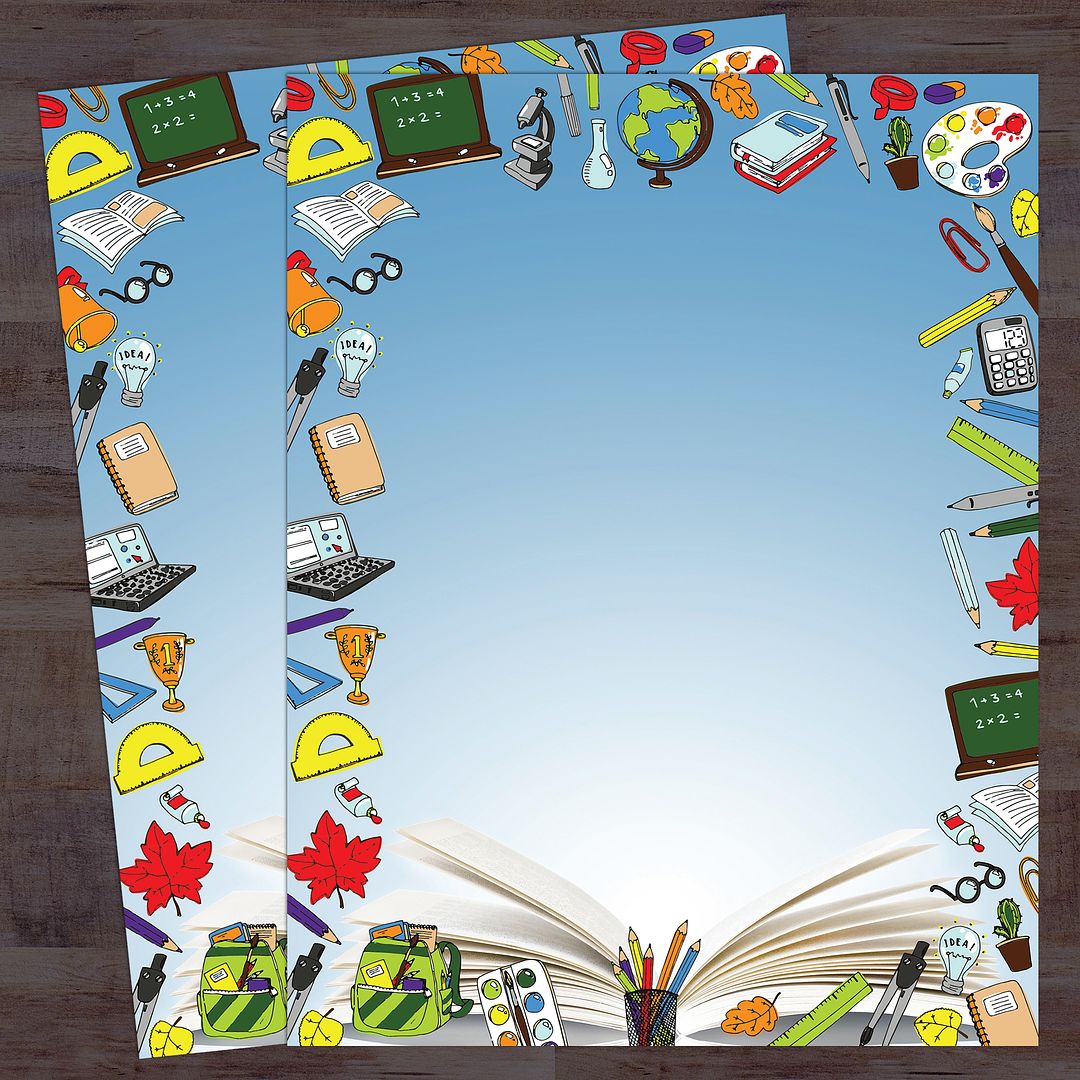 Great Papers! School Open Book Letterhead, for Invitations, Announcements and Personal Messages, Printer Friendly 8.5" x 11", 50 Pack