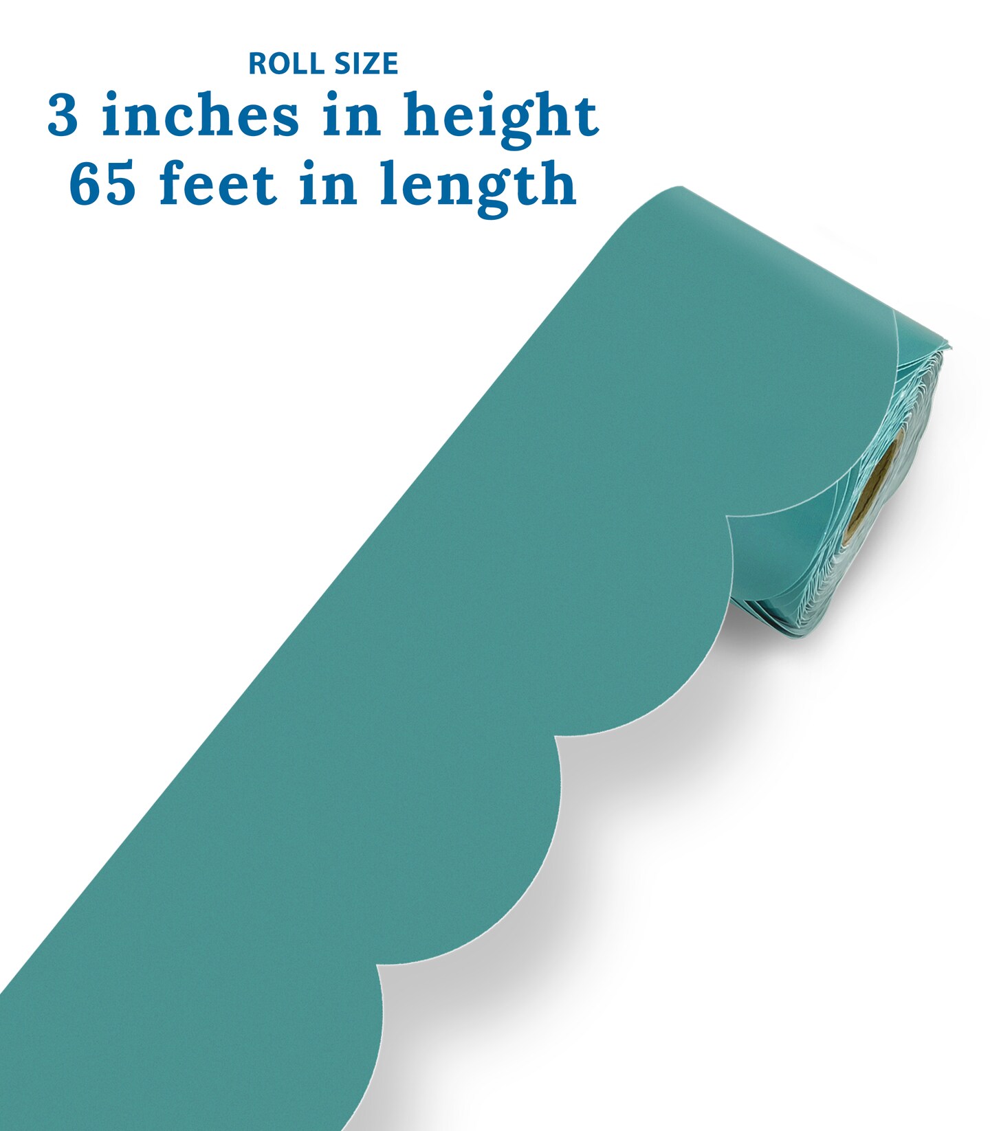 Carson Dellosa We Belong 65ft Teal Bulletin Board Borders, Roll of Sea Glass Scalloped Border Trim, Boho Classroom Bulletin Board, White Board, Cork Board, Poster Board, Office D&#xE9;cor, Classroom D&#xE9;cor