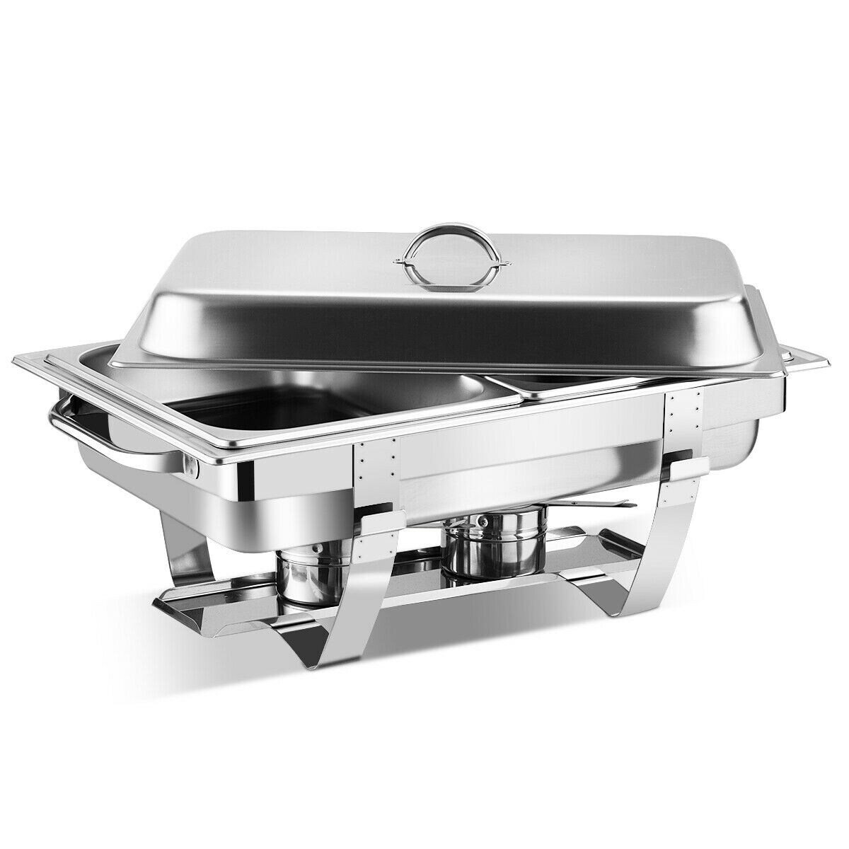 2 Packs Stainless Steel Full-Size Chafing Dish with Water Pan