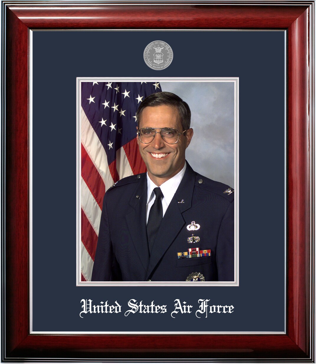 Patriot Frames Air Force 8x10 Portrait Classic Silver Frame with Silver Medallion