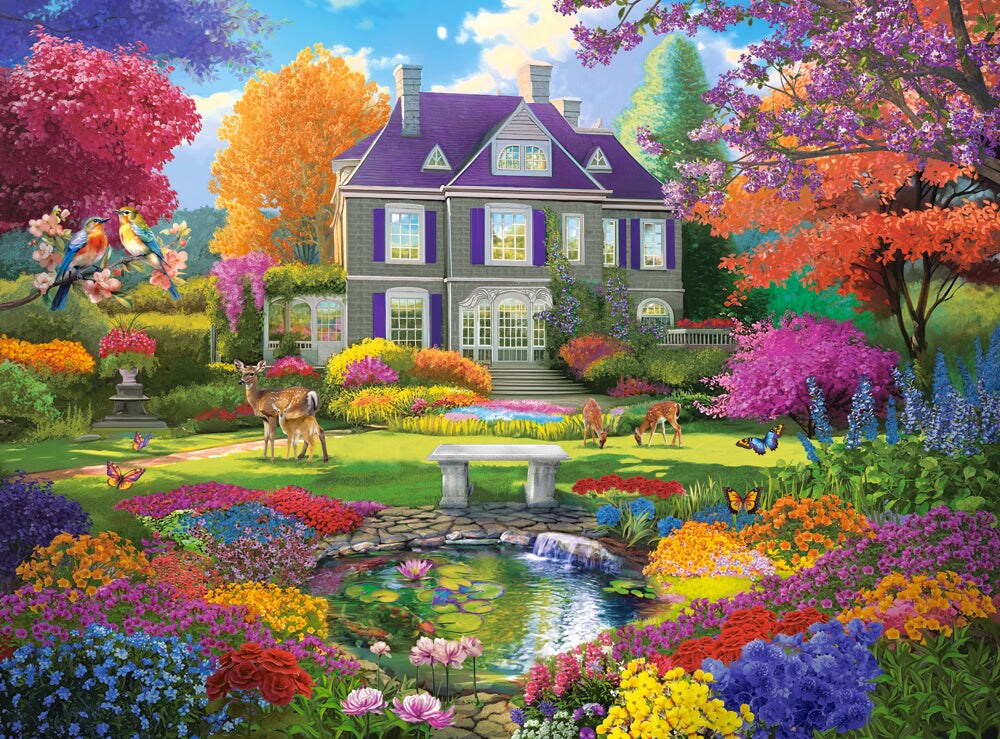 3000 Piece Jigsaw Puzzle, Garden of Dreams, Idyllic paradise, Colorful puzzles, Adult Puzzle, Castorland C-300655-2