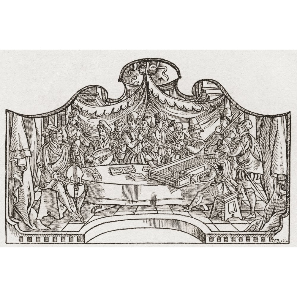 Posterazzi An orchestra from the Tudor period in England. From a contemporary print. Poster Print