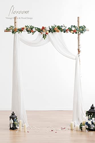 Wedding Arch Draping Fabric 2 Panels 20Ft White Chiffon Fabric Drapes Arbor Drapery Wedding Ceremony Reception Swag Decorations