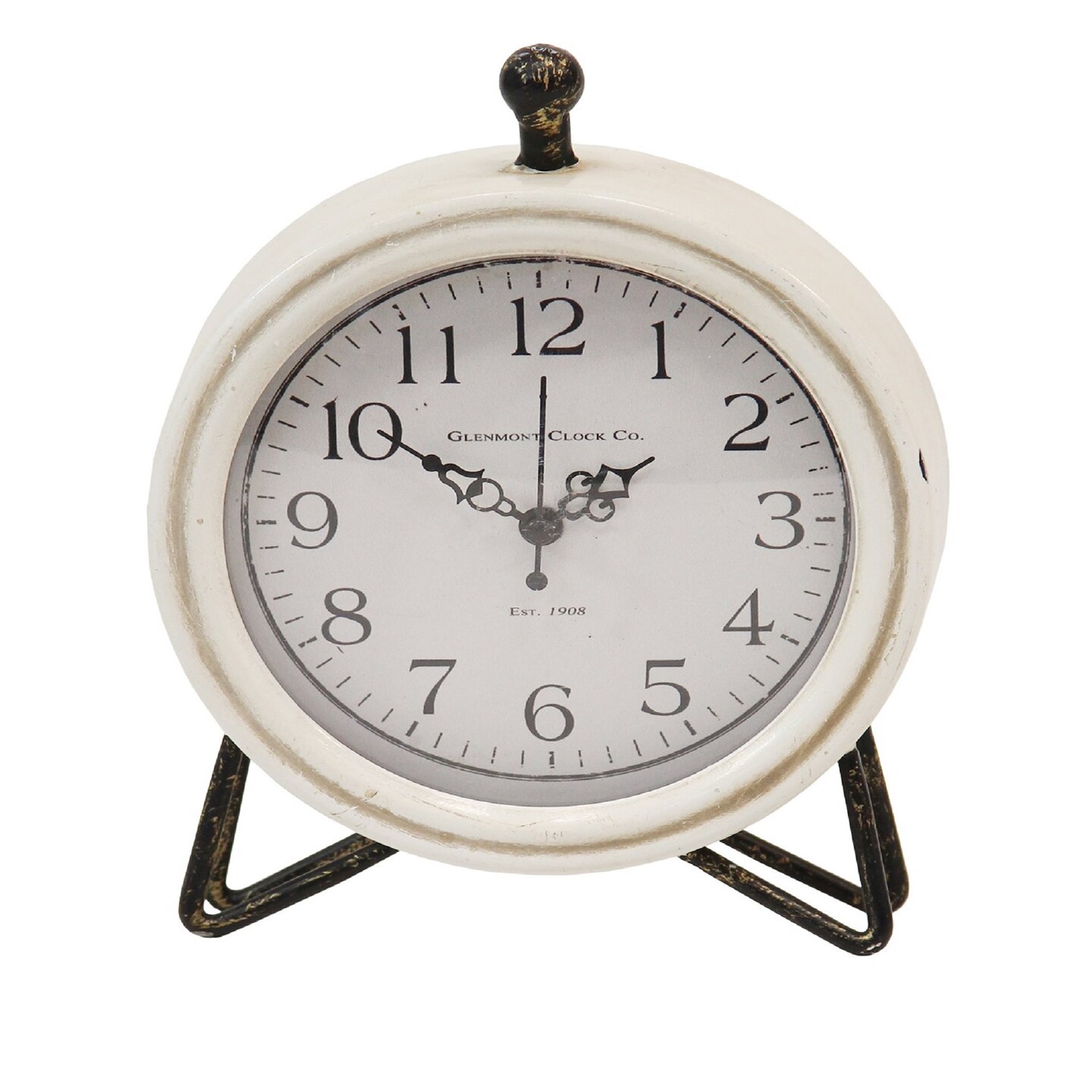 Contemporary Home Living 6.5&#x22; White Daisy Table Clock