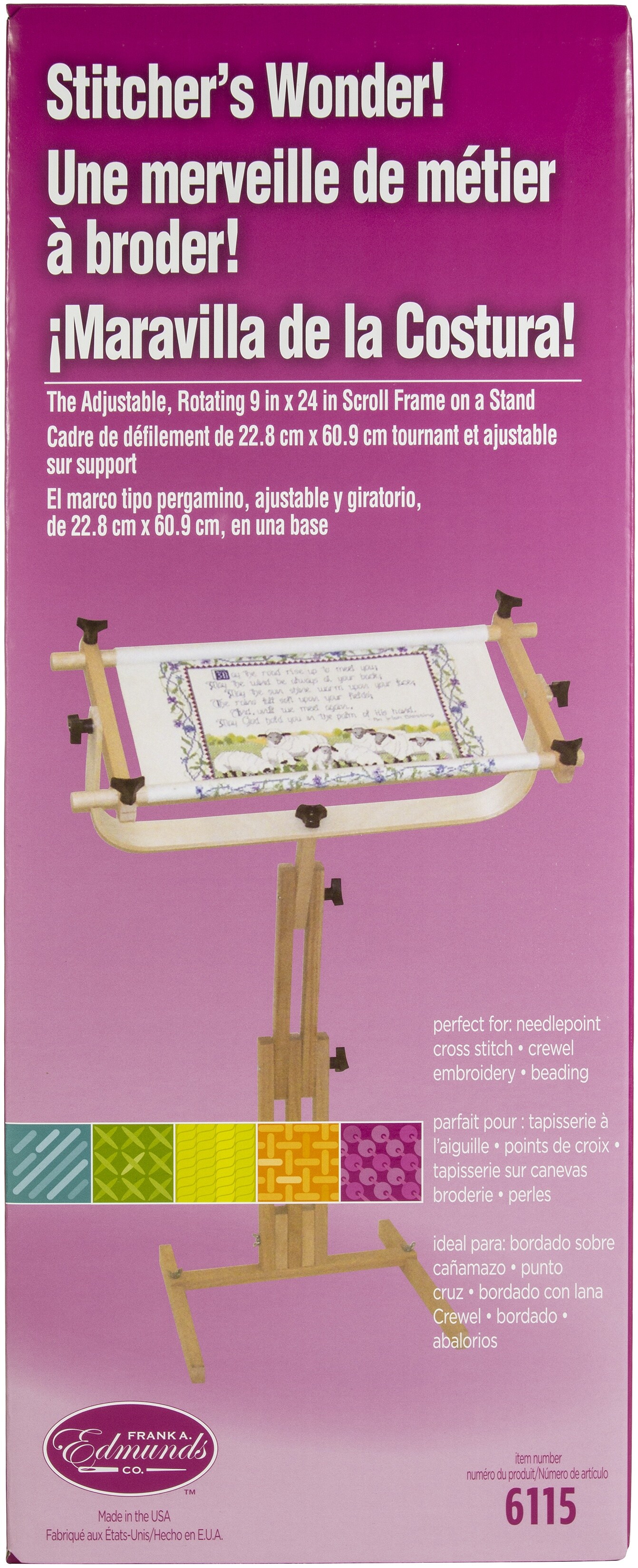 Frank A. Edmunds Stitcher&#x27;s Wonder! Floor Stand Scroll Frame