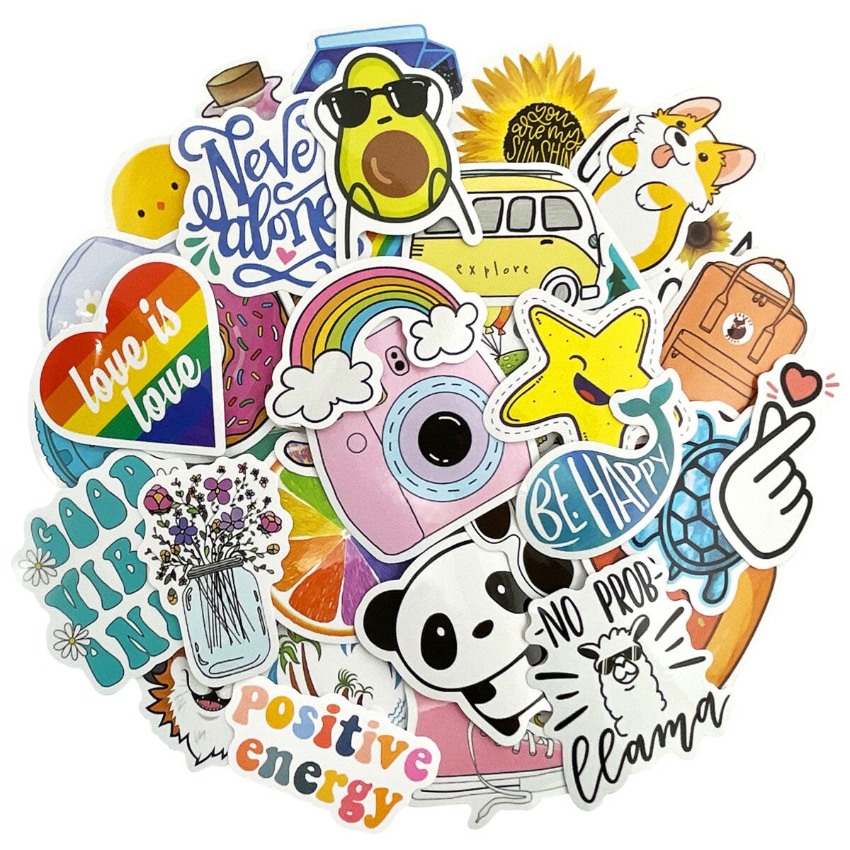Wrapables Waterproof Vinyl Stickers for Water Bottles, Laptop, Phones, Skateboards, Decals for Teens 100pcs Christmas