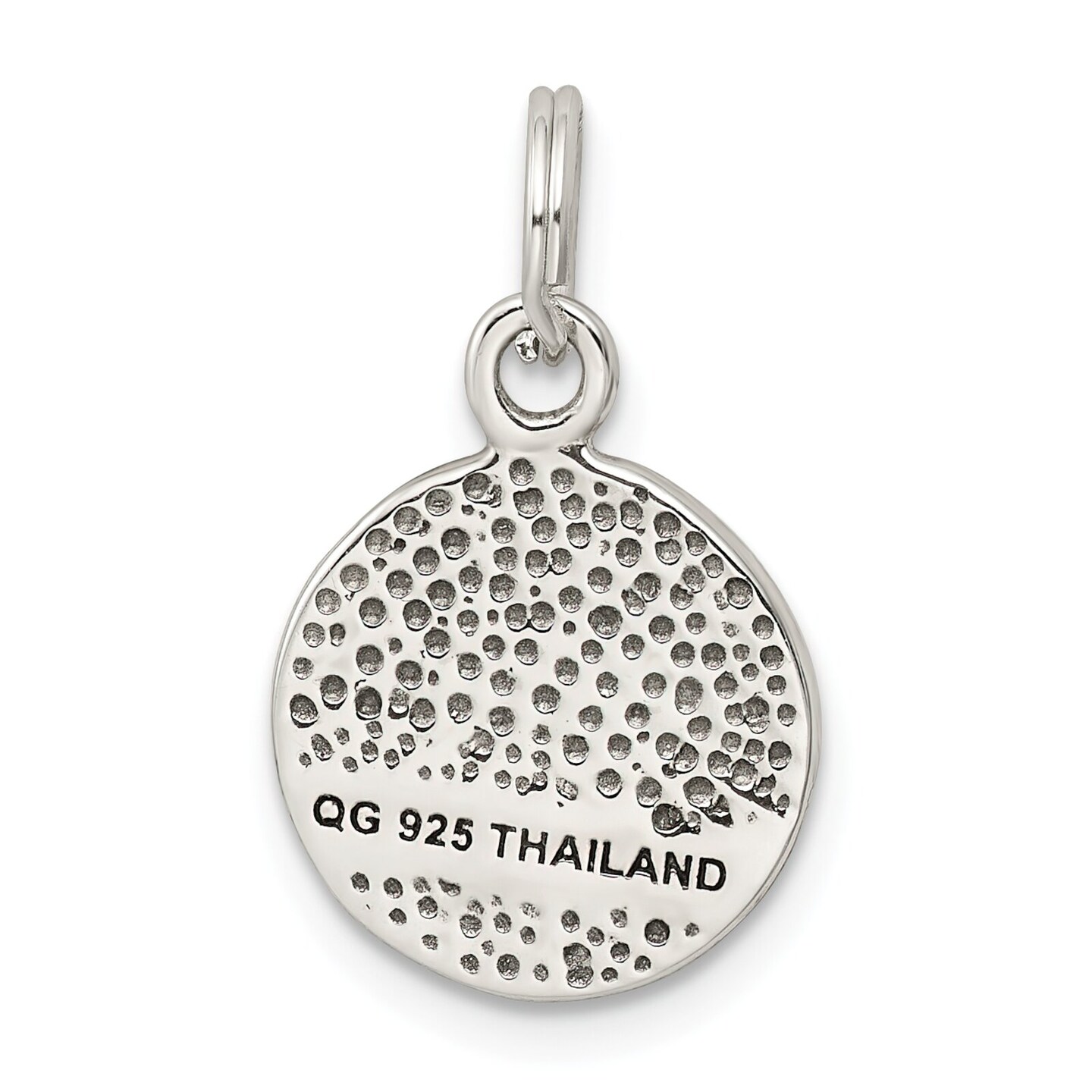 Sterling Silver  Crystal Faith Charm Jewerly 17mm x 13mm