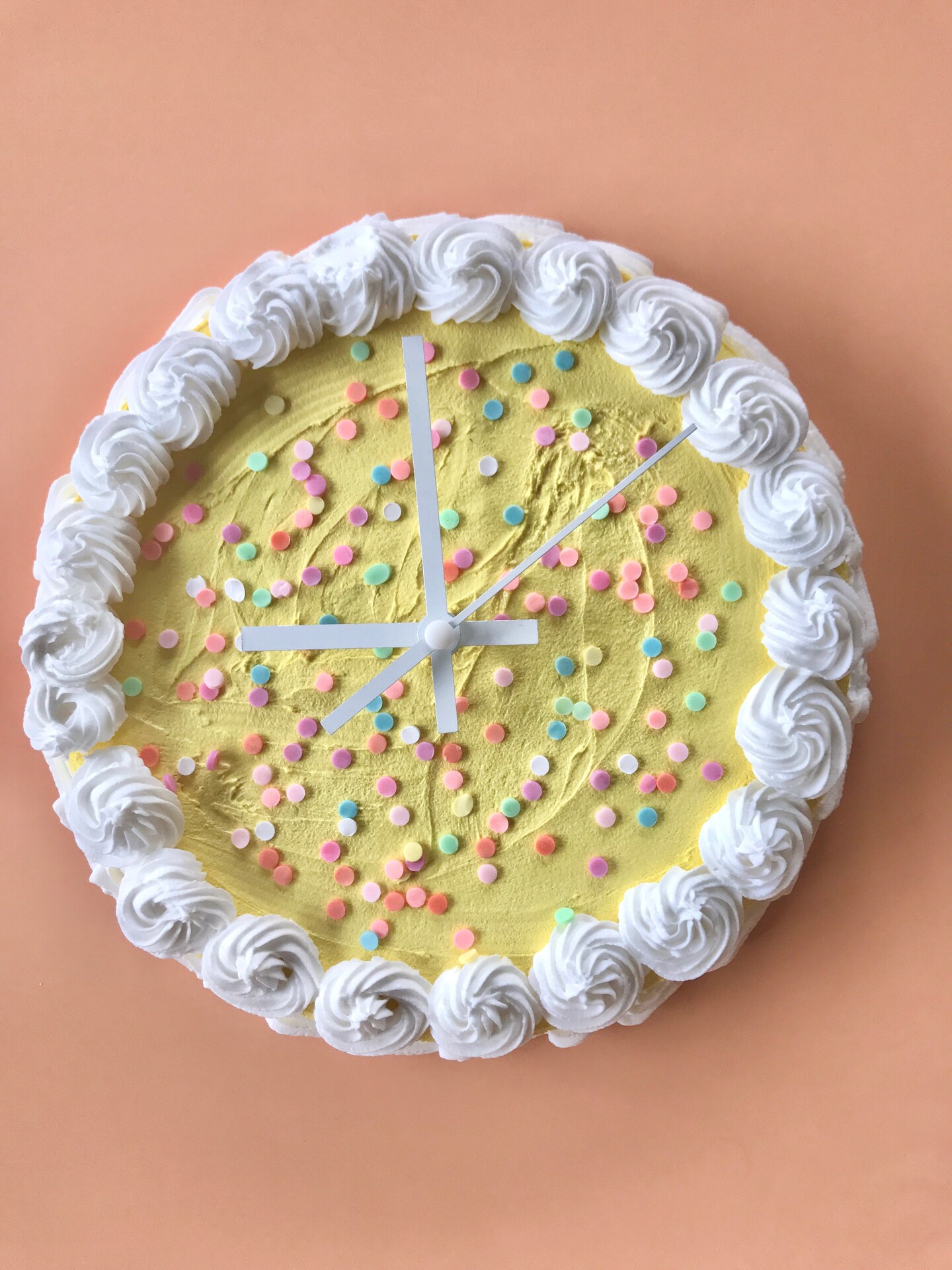 Cake Clock, Decorative Wall Clock, Y2k aesthetic home decor, cute cake home accent, faux cake, dummy cake, unique colorful home decor