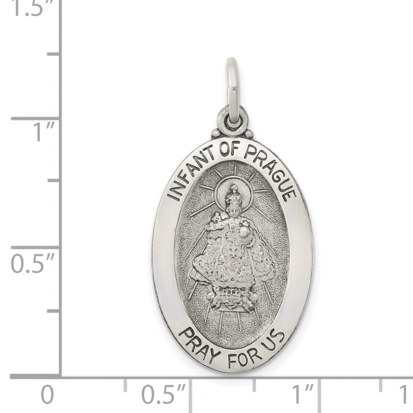 Sterling Silver Jesus Medal