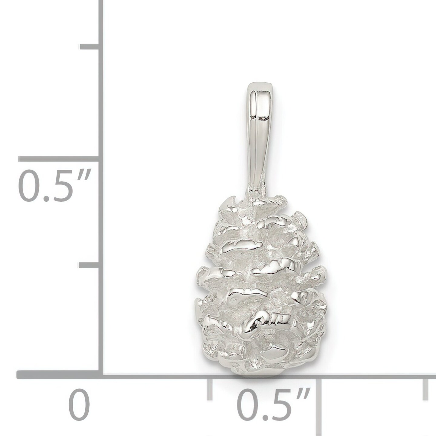 Sterling Silver Pinecone Charm Pendant Jewelry Tree 17mm x 8mm