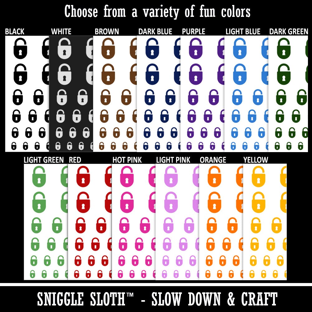 Keyed Padlock Temporary Tattoo Water Resistant Fake Body Art Set Collection