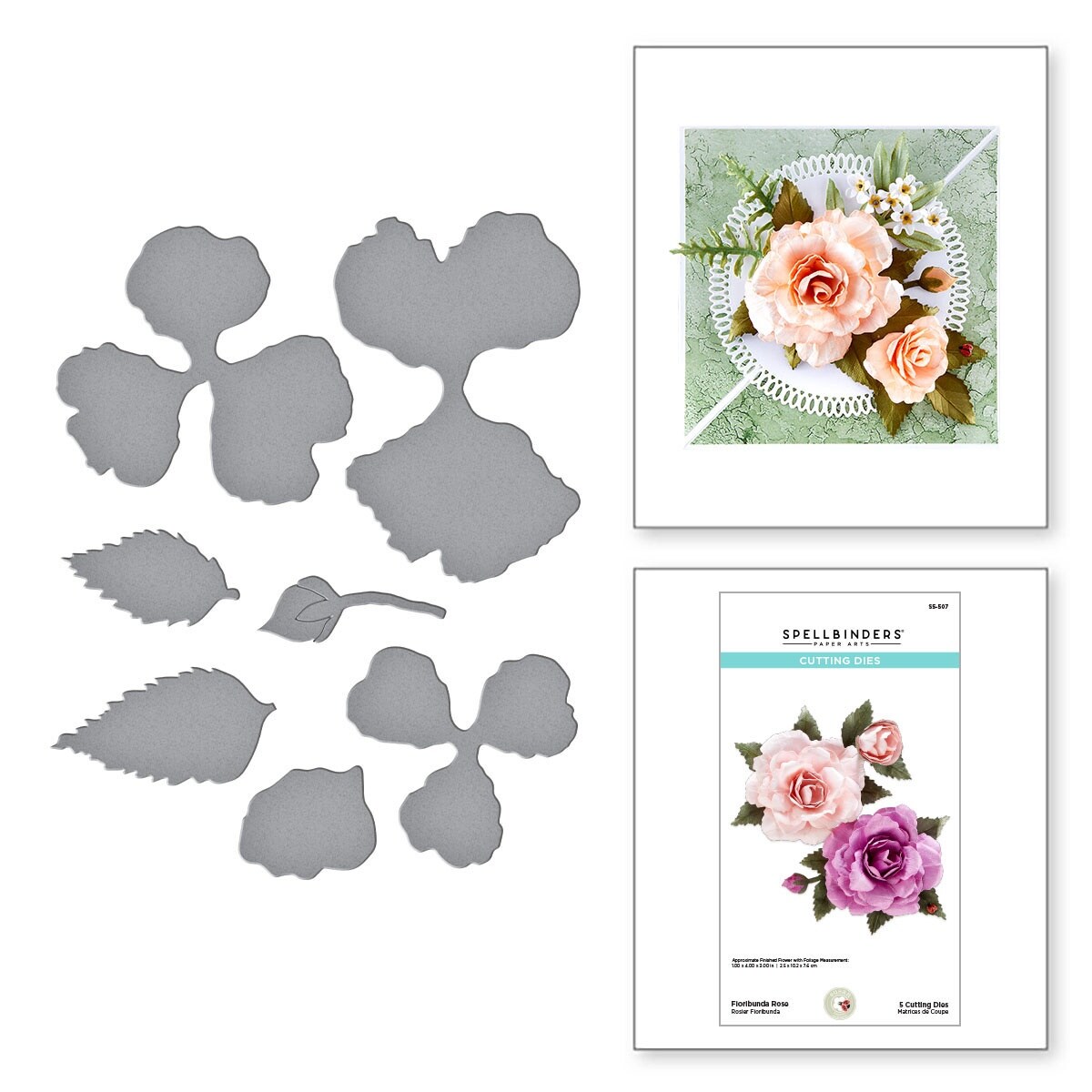 Spellbinders Etched Dies By Susan Tierney-Cockburn-Floribunda Rose -Through The Garden Gate