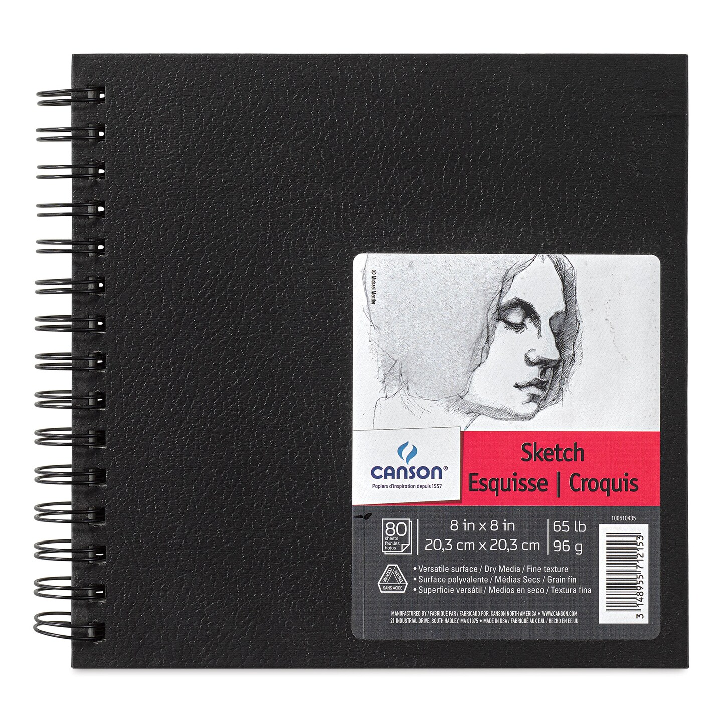 Canson Universal Hardcover Sketchbook - 8&#x22; x 8&#x22;, 80 Sheets