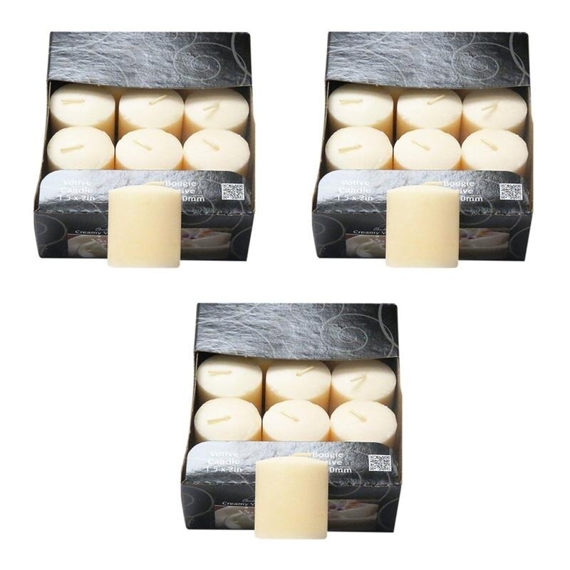 Candle-Lite   Flat Top Votive Candle- Creamy Vanilla Swirl (Per Candle Piece Price) (Pack of 3)